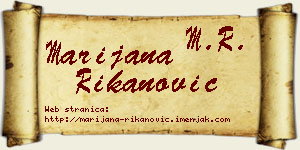 Marijana Rikanović vizit kartica